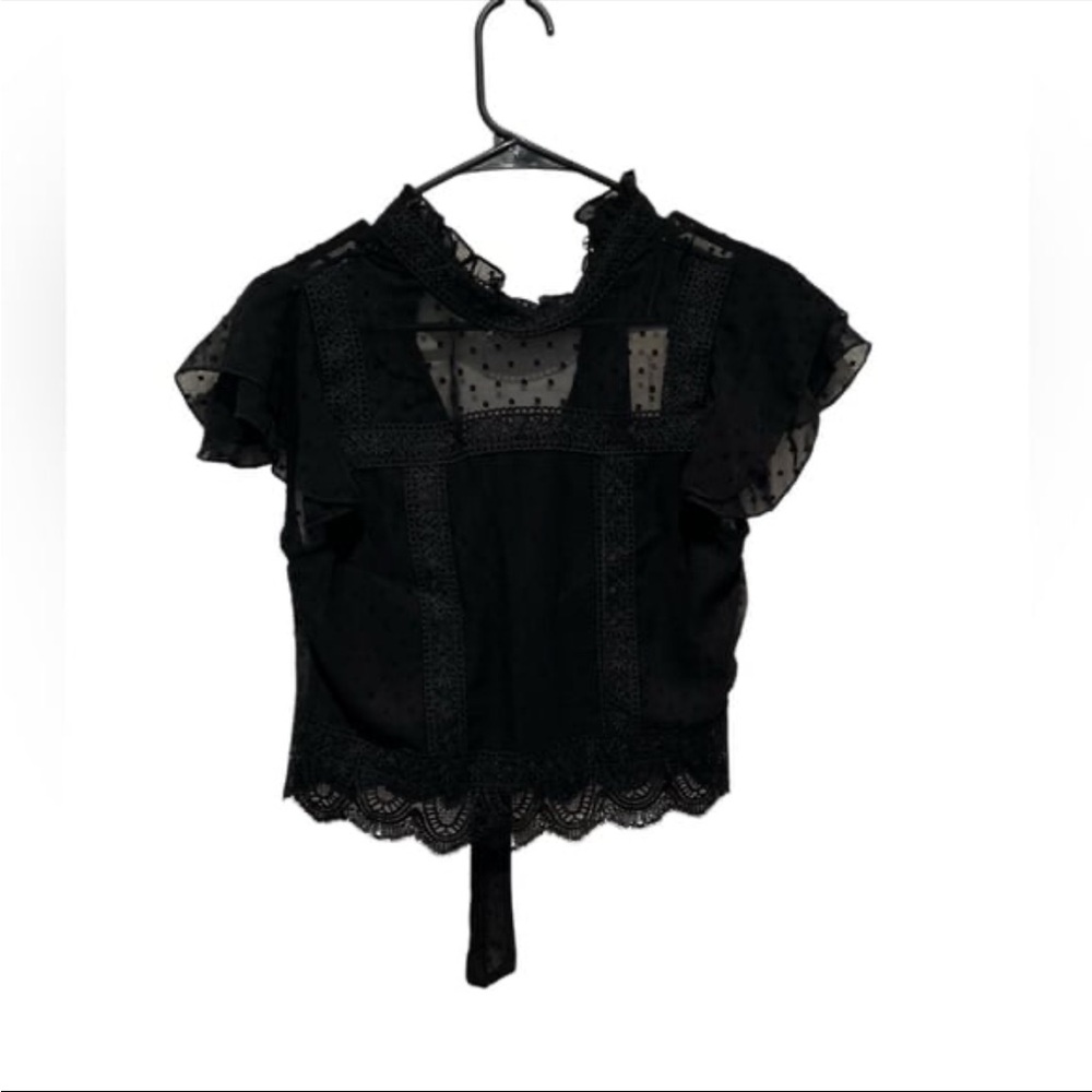 Francesca's Collections Black Lace Blouse
